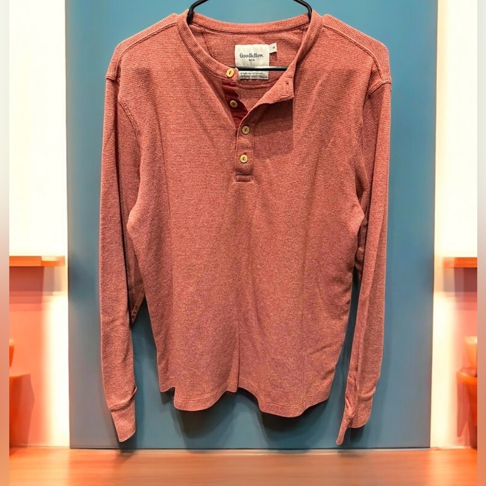 Goodfellow & Co Men's Henley Shirt - peachy MEDIUM